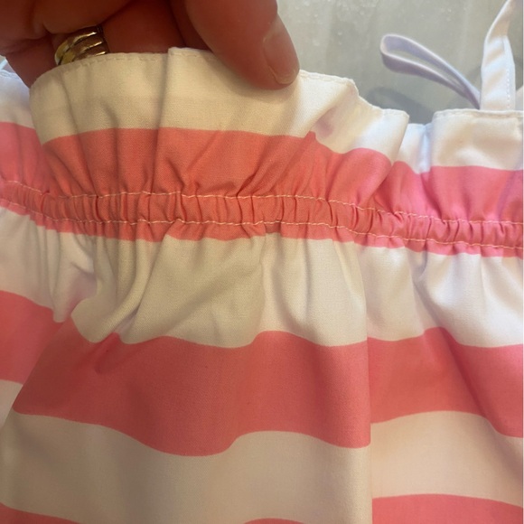 NWT Beaufort Bonnet Company Pink and White Stripe Little Laney’s Top, girls 12 - Picture 6 of 9